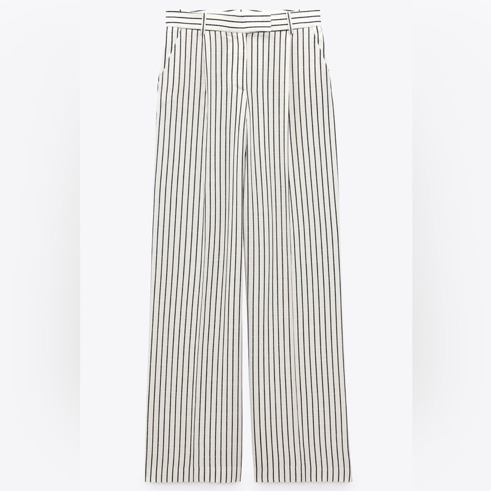 Zara striped wide leg pants